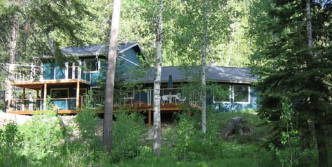 back view of the house in the summer
