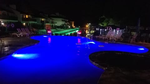 the pool at night