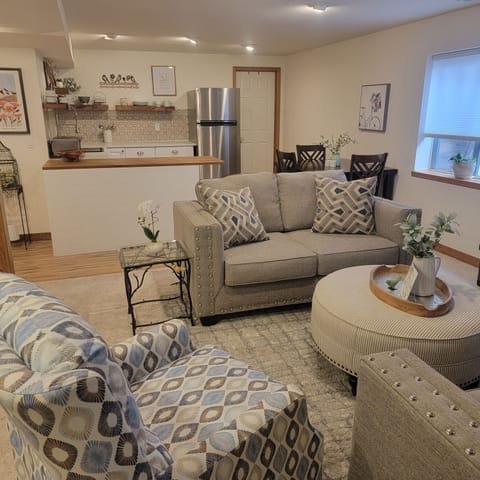 basement living with kitchen