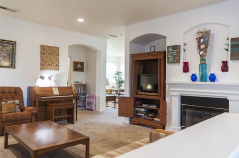 Family room.  Rare Pianola provides sounds resembling Romantic/Baroque music 