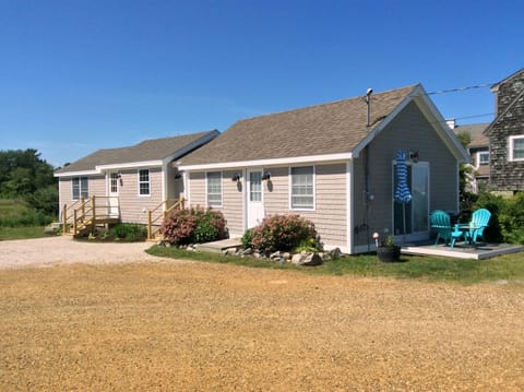 Cottage #3 at Salty Breeze Cottages is on the left, with connected laundry room