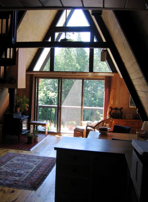 Standing in the kitchen looking out to the river.