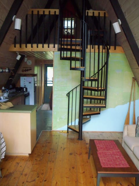 Kitchen and staircase to loft