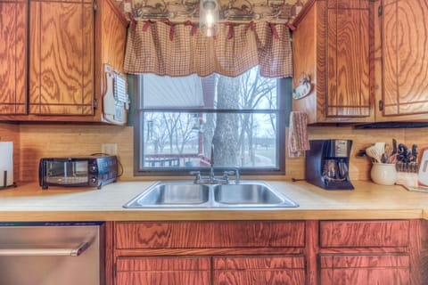 Kitchen window with full view of the lake.  