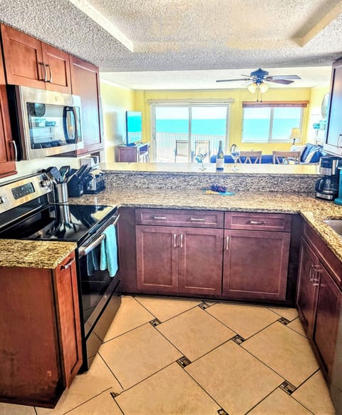 Open kitchen so cooking is a breeze and views are incredible.