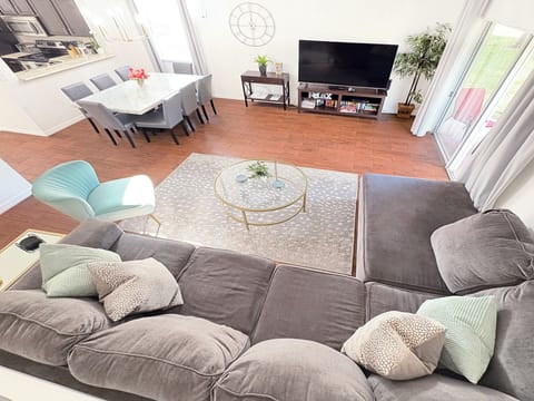 View from the stair landing, overlooking the Great room