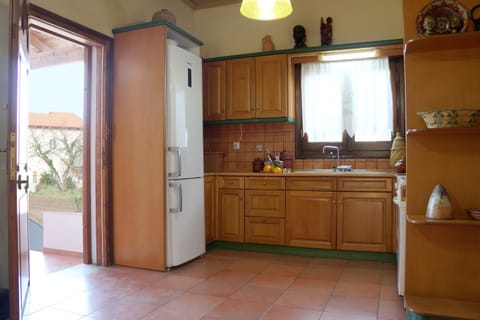 Our kitchen; the sink, cooker and refrigerator (among others) can be found here