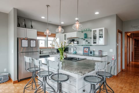 Optional grill options for the cooktop if the weather outside is not cooperating