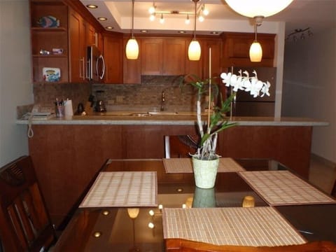 Dine in - the kitchen is fully equipped with everything you need