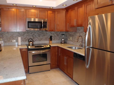 Renovated - granite countertops & stainless steel appliances