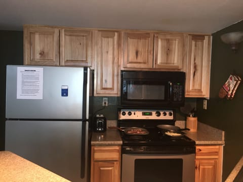 Kitchen has all the items you will need for whatever you want to prepare!