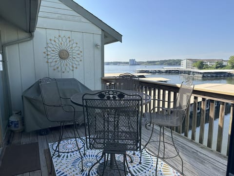 Main channel view and Sunsets on the lakeside deck.