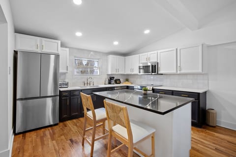 Fully stocked kitchen with brand new appliances for all your cooking needs