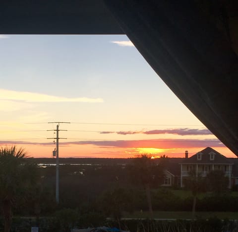 Breathtaking views of the intercostal from the guest bedroom window at sunset