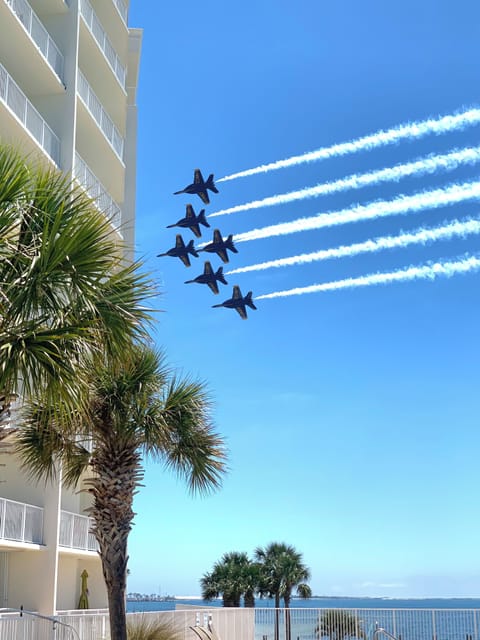 Watch the Blue Angels practice without leaving the comforts of our condo! 