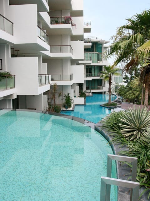 waterfall style pool
