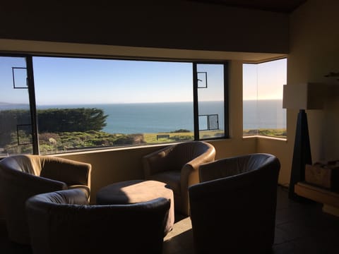 One of the beautiful views from the living room from a group of  swivel chairs.