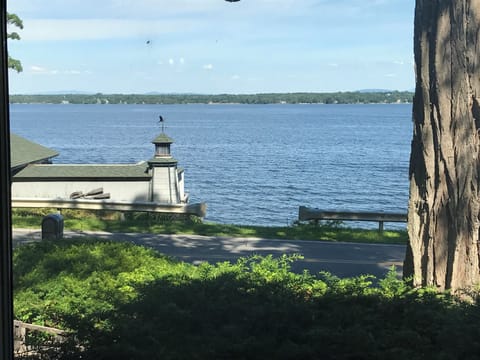 View of the beach shack from the main house bay window.