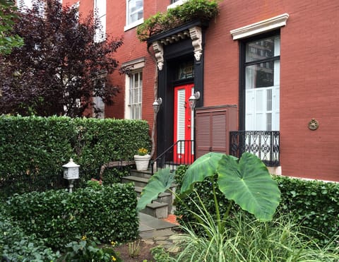 Your private entrance is hidden behind these elephant ears. 