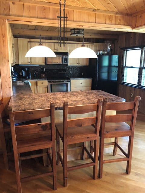 One of two spacious kitchens.