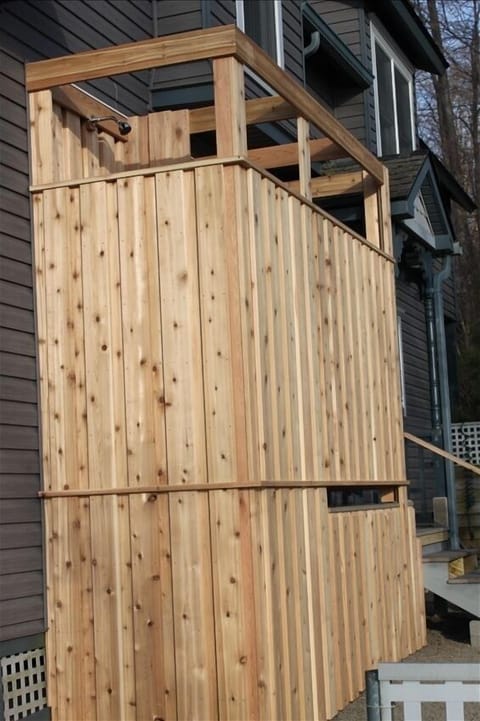 Seasonal outdoor shower