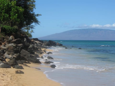 Kahana Beach with a view of Lanai