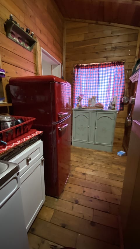 View of the kitchen from the bedroom entrance