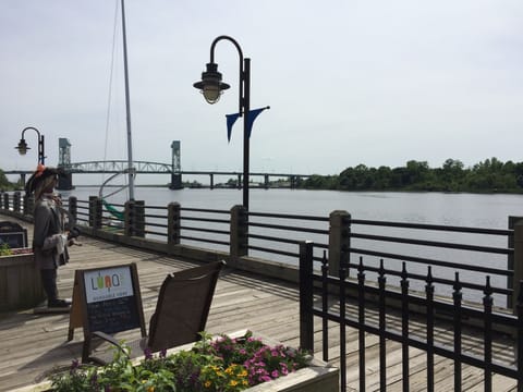 View from the patio of Cape Fear Memorial Bridge during the day