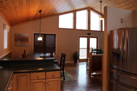 Looking out from the kitchen.