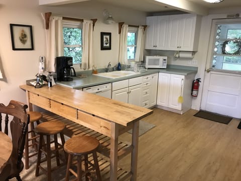 Nice kitchen counter space with everything you need to prepare nice meals!