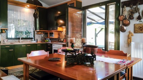 Kitchen, sitting/dinning table  with view to garden