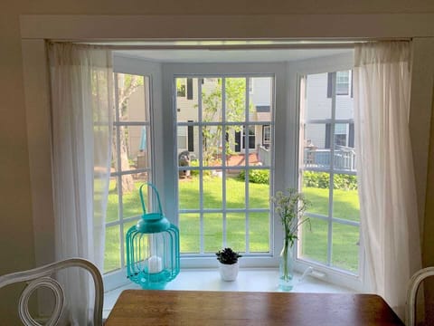Kitchen window view with table