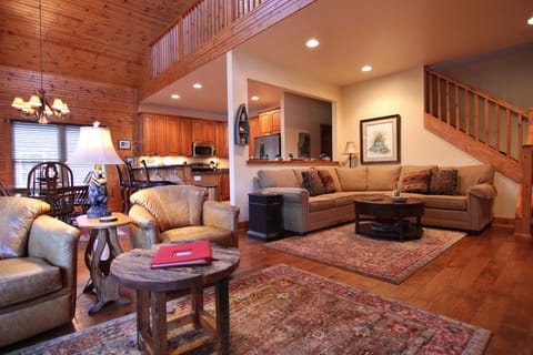 Plenty of comfortable seating for relaxing after a fun day on the lake.