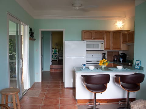 Kitchen with hallway to bedroom & bath
