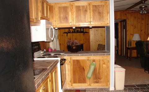 Kitchen with all new cabinets, counters and floors.