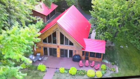 Aerial view lots of parking