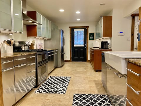 Fully stocked kitchen, coffee pot, nepresso, and more