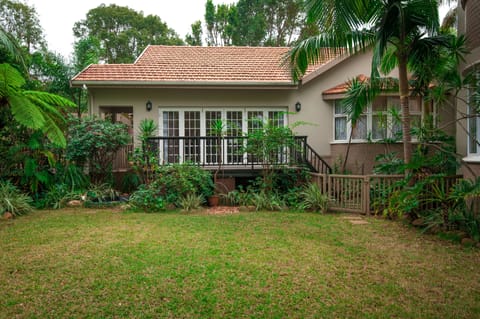 Lawn in front of the cottage.
