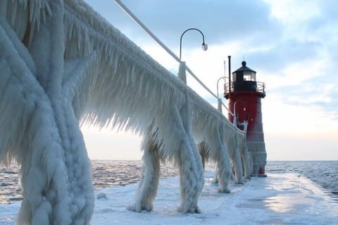 South Haven is not just a summer time destination. Walk the beach all year long!