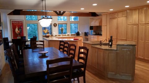 Another view into kitchen.  Notice the Sub-Zero Fridge!