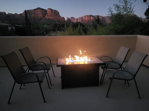 Rooftop balcony firepit 
