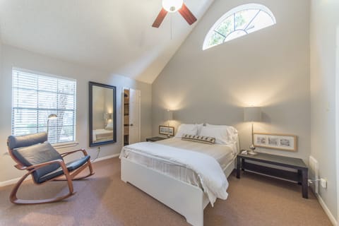 Master bedroom, cathedral ceilings