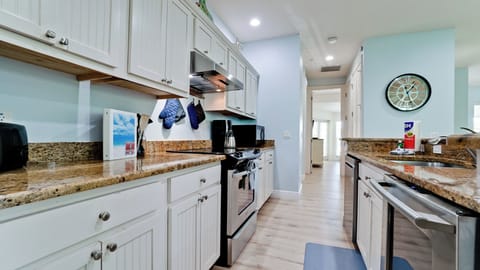 Galley style, open kitchen