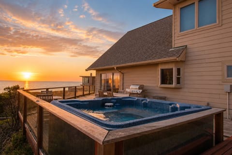 Imagine relaxing in the hot tub with - the most perfect sunset ever!