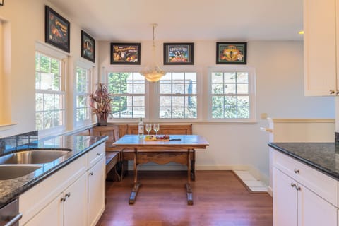 The breakfast nook is great for morning coffee