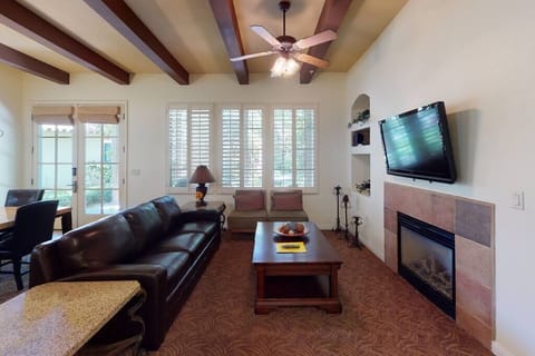 Sofa bed with a private fireplace
