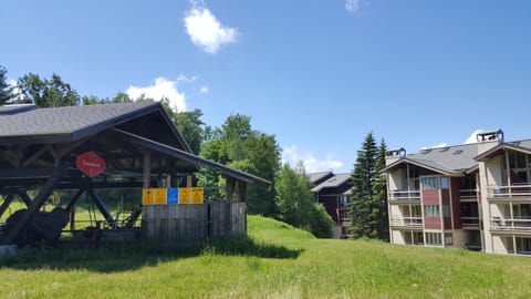 Overlooking Lower Tamarack & the Tamarack Chairlift, you can ski home for lunch!