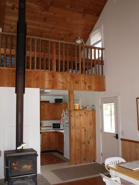 Sleeping loft and kitchen