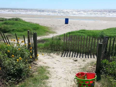 One of two beach access points to Karankawa beach