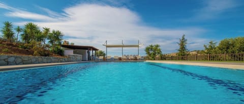 It is a large pool, heated on demand!